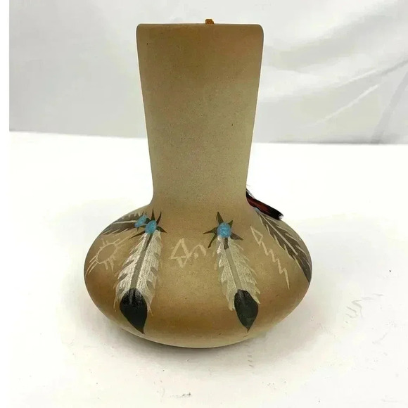VTG Betty Selby 1988 Native American Southwest Art Pottery Feather Vase #415 - Picture 8 of 9